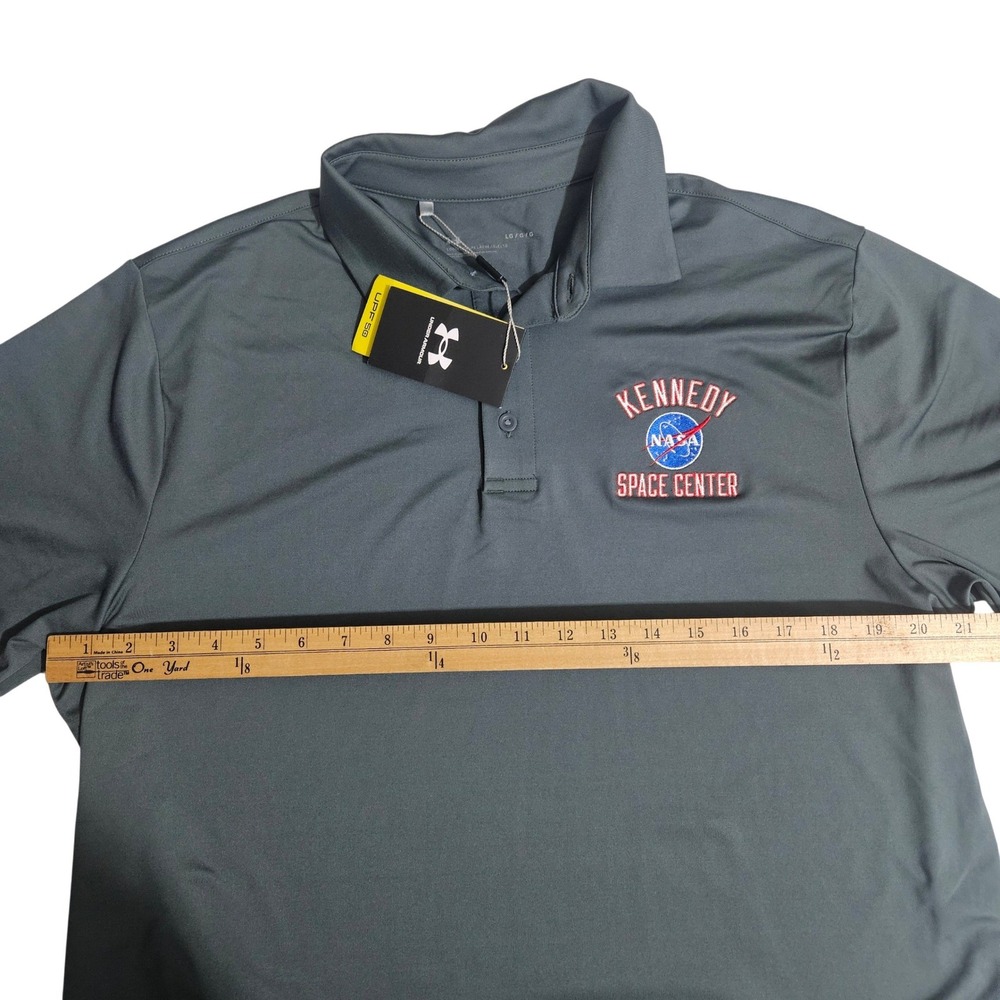 Under Armour Kennedy Space Center NASA Golf Polo Gray UPF 50 Mens Large NWT - Picture 7 of 8